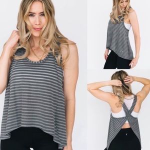 Zyia Gray Numbus Split Back Tank